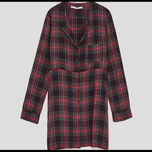Zara Checked Shirt Dress (M)
